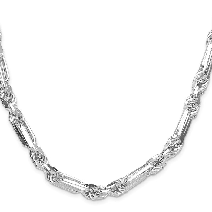 Buy Stylish 8mm Sterling Silver Double Curved Figaro Chain - Luxury Value-2