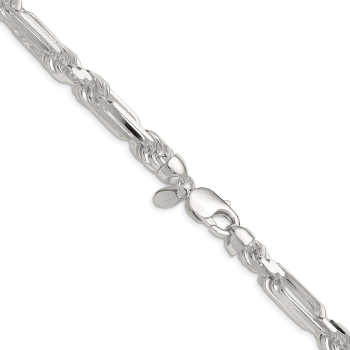 Buy Stylish Sterling Silver 8mm Double Figaro Chain - Affordable Luxury!-3