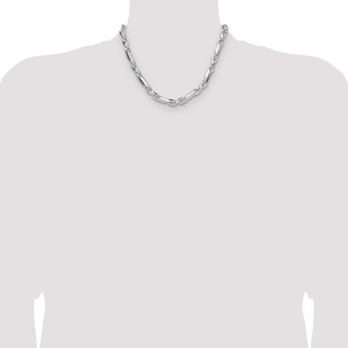 Buy Stylish Sterling Silver 8mm Double Figaro Chain - Luxury & Value!-4