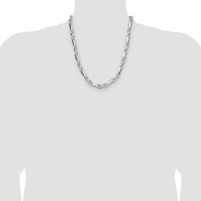 Buy Stylish 8mm Sterling Silver Double Curved Figaro Chain - Luxury Value-4