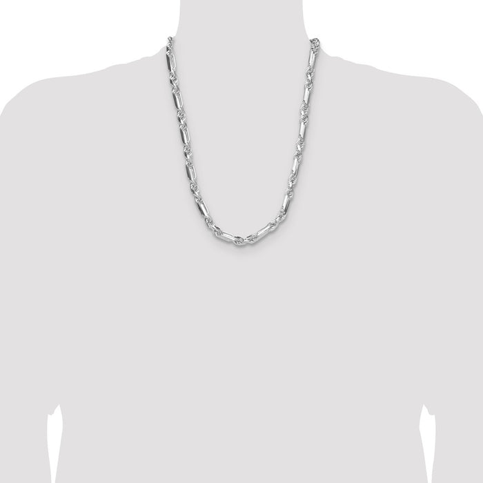 Buy Stylish Sterling Silver 8mm Double Figaro Chain - Affordable Luxury!-4