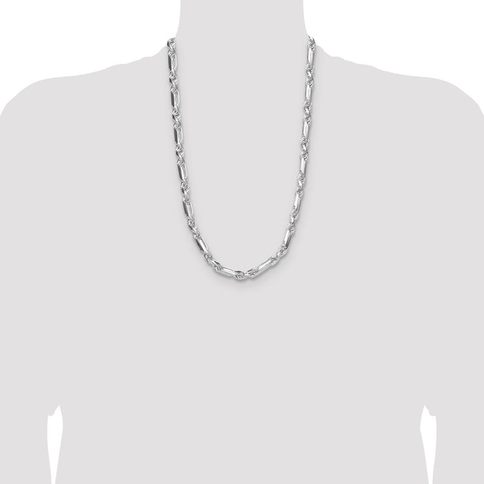 Buy Stylish Sterling Silver 8mm Double Figaro Chain - Affordable Luxury Design-4