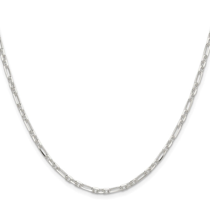 Buy Stylish 3mm Sterling Silver Cable Link Chain - 3 Short & 1 Long Link-2