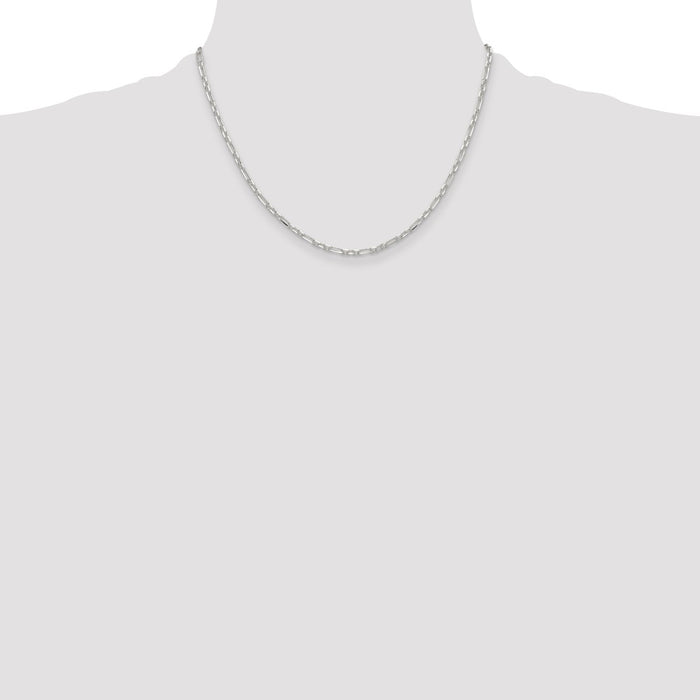 Exclusive 3mm Sterling Silver Cable Link Chain - Stylish 3 Short, 1 Long Links-4