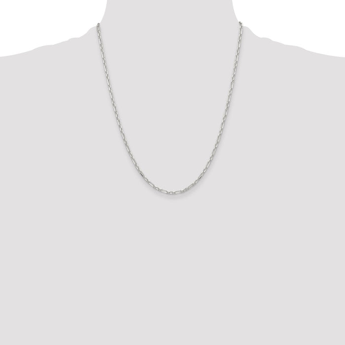 Buy Stylish 3mm Sterling Silver Cable Link Chain - 3 Short & 1 Long Link-4