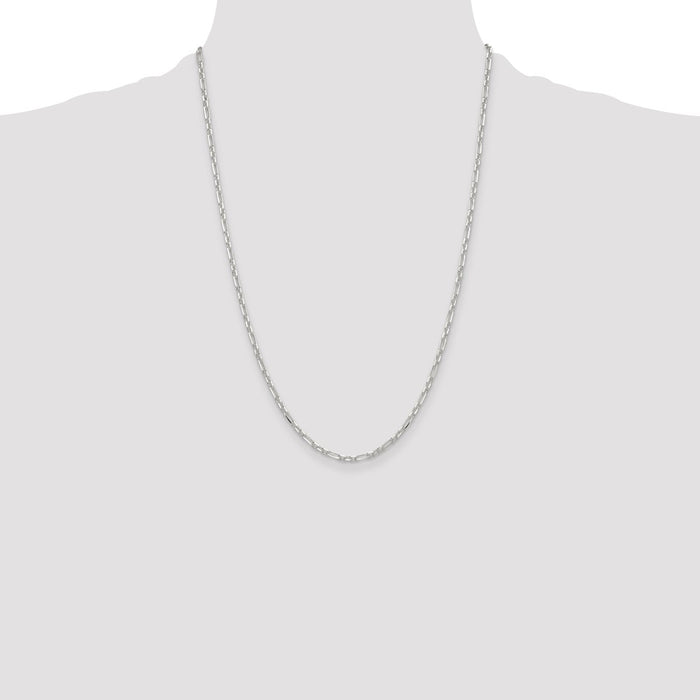 Buy Stylish Sterling Silver 3mm Double Cable Link Chain - 3 Short, 1 Long-4