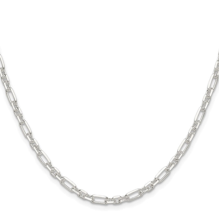 Buy Stylish Sterling Silver 4mm Double Cable Link Chain - 3 Short, 1 Long-2