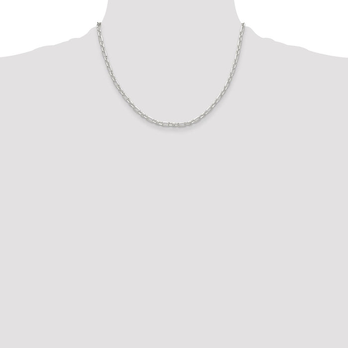 Buy Stylish Sterling Silver 4mm Double Cable Link Chain - 3 Short, 1 Long-4