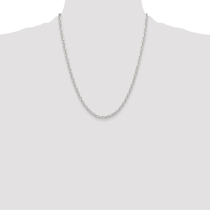 Buy Stylish 4mm Sterling Silver Double Cable Link Chain - 3 Short, 1 Long-4