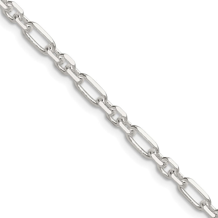 Buy Stylish 4mm Sterling Silver Cable Link Chain - 3 Short & 1 Long Link-1