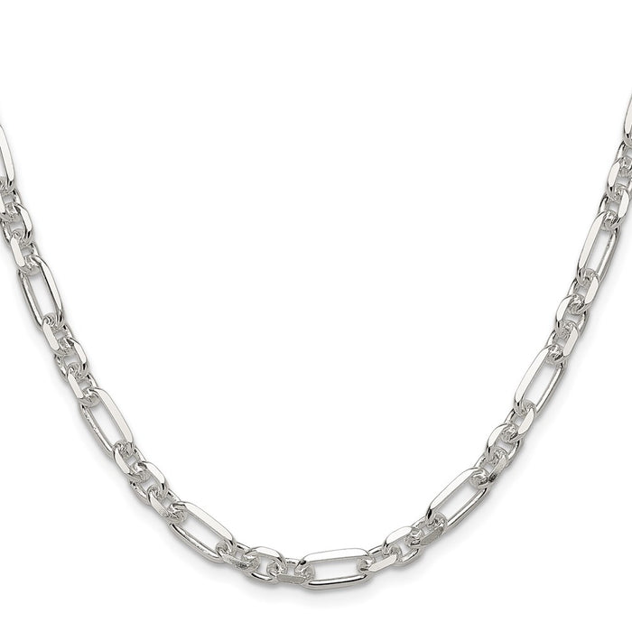 Buy Stylish 6mm Sterling Silver Double Cable Link Chain - 3 Short, 1 Long-2