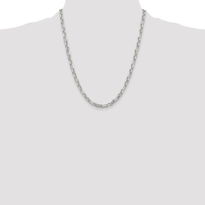 Buy Stylish 6mm Sterling Silver Cable Link Chain - 3 Short, 1 Long Link-4