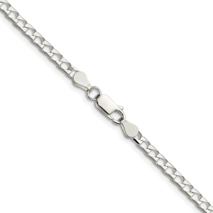 Buy High-Quality 3.25mm Diamond-Cut Square Curb Chain in Sterling Silver-3