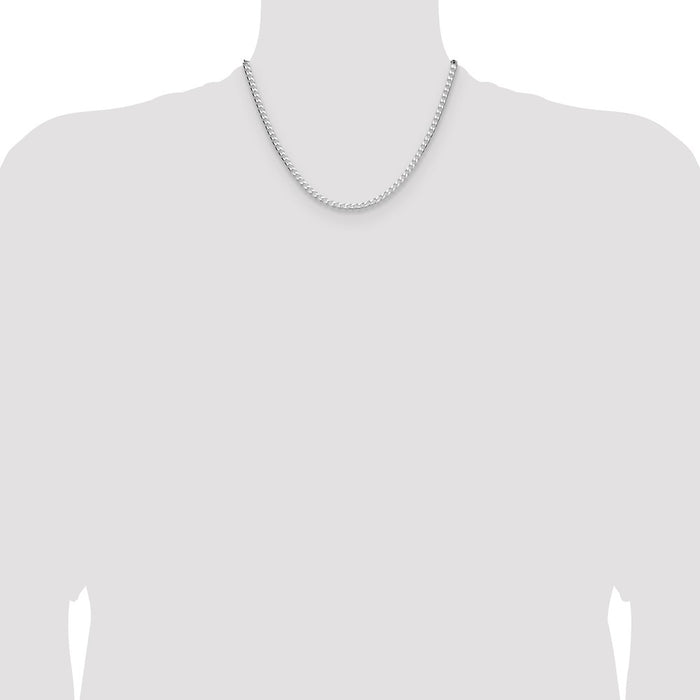 Buy High-Quality 3.25mm Diamond-Cut Square Curb Chain in Sterling Silver-4