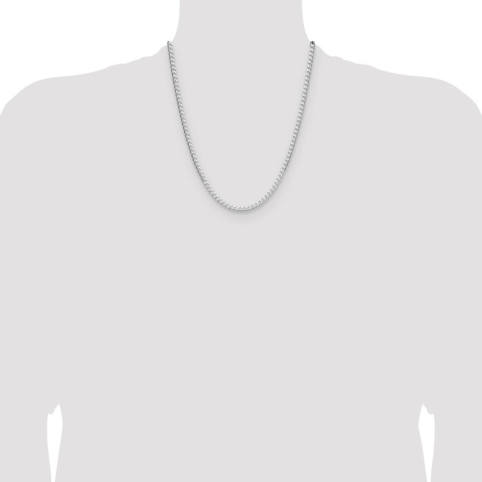 Buy Stylish 3.25mm Diamond-Cut Square Curb Chain in High-Quality Sterling Silver-4