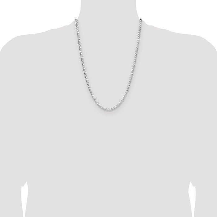 High-Quality Sterling Silver 3.25mm Double Curb Square Chain - Stylish Value!-4