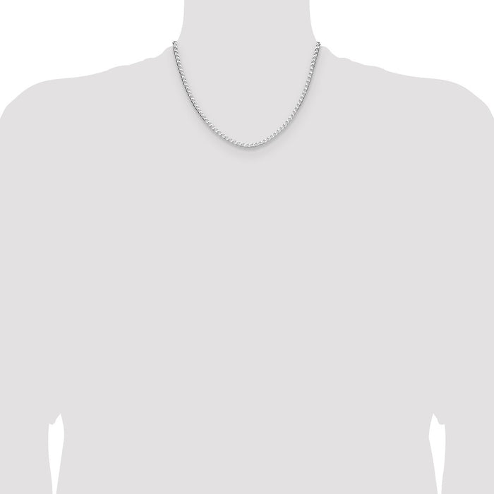 Buy Stylish Rhodium-Plated Sterling Silver 3.25mm Double Curb Chain-4