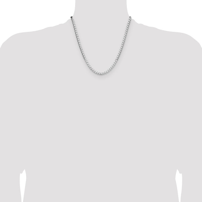 Buy Exclusive 4mm Double Curb Square Chain in High-Quality Sterling Silver-4