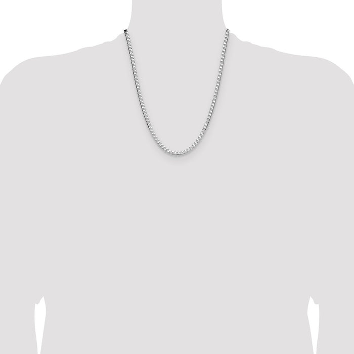 Buy Stylish 4mm Double Curb Square Chain in High-Quality Sterling Silver-4