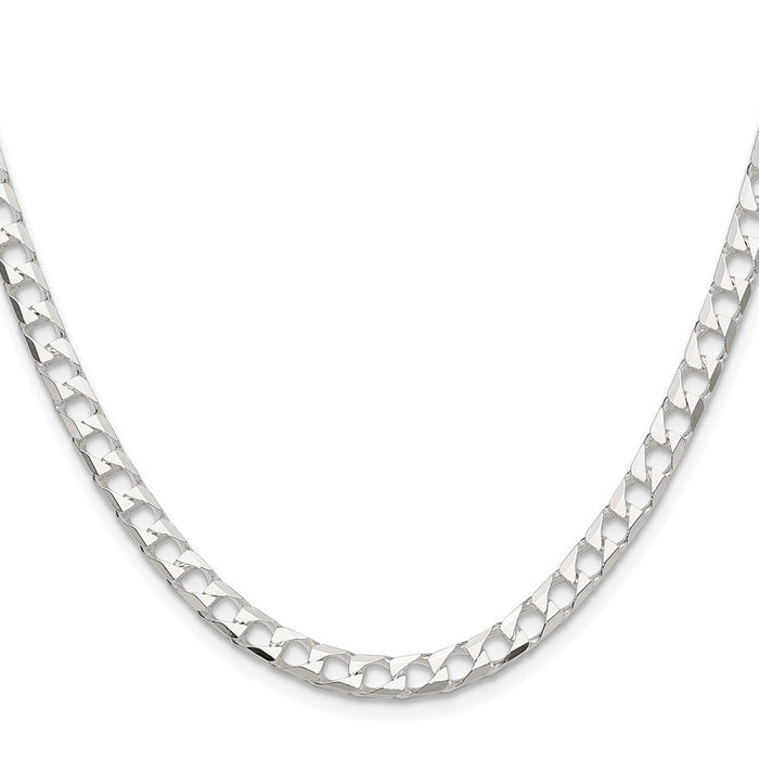 Buy Stylish 5mm Rhodium-Plated Sterling Silver D/C Square Curb Chain-2
