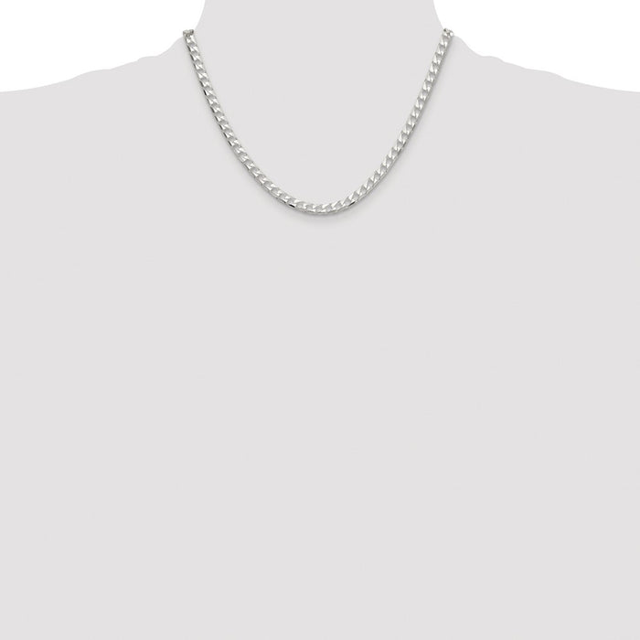 Buy Stylish Rhodium-Plated Sterling Silver 5mm Double Curb Chain - Luxury Value-4