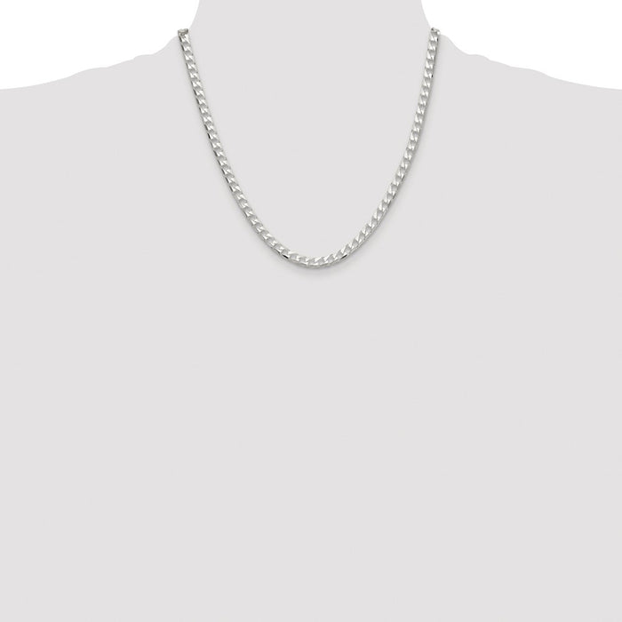 Buy Stylish 5mm Rhodium-Plated Sterling Silver Double Curb Chain - Affordable Value!-4