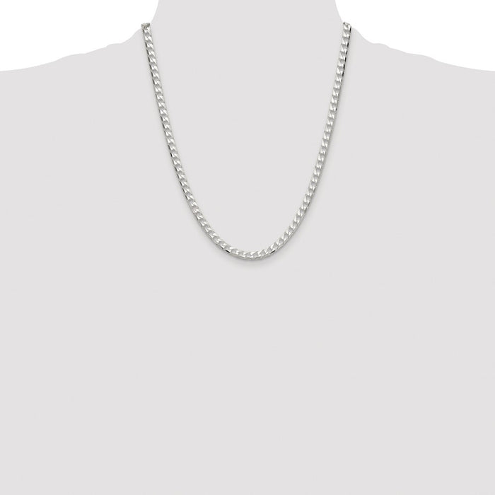 Exclusive Rhodium-Plated Sterling Silver 5mm Double Curb Chain - Stylish Value-4