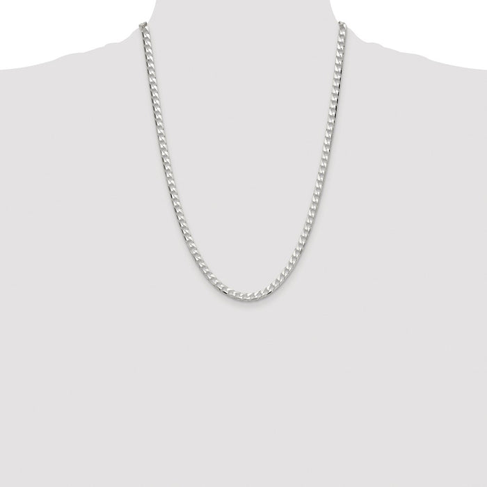 Buy Stylish 5mm Rhodium-Plated Sterling Silver D/C Square Curb Chain-4