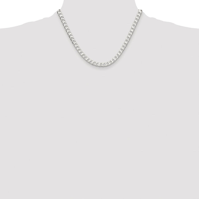 Buy Stylish Rhodium-Plated Sterling Silver 5.75mm Double Curb Chain-4