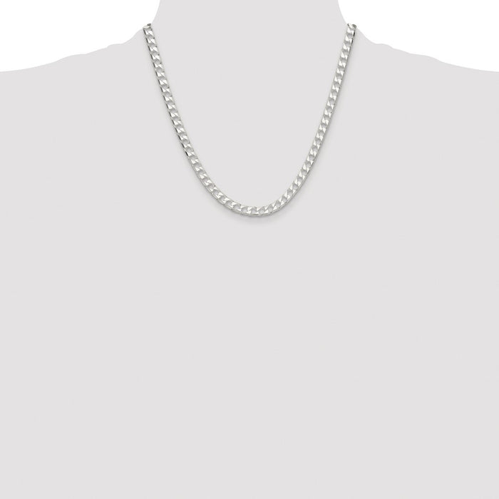 Exclusive Rhodium-Plated Sterling Silver 5.75mm Double Curb Chain - Stylish Value-4