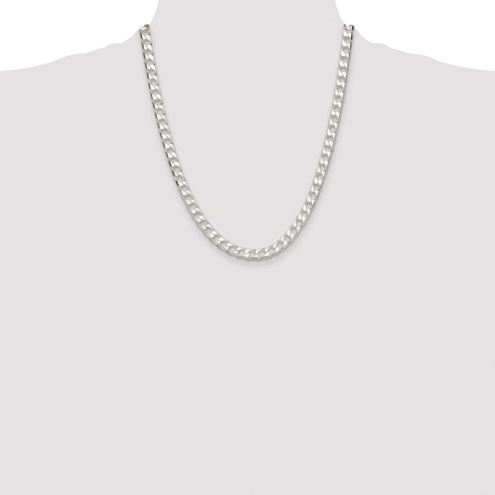Buy Stylish Rhodium-Plated Sterling Silver 5.75mm Double Curb Chain-4