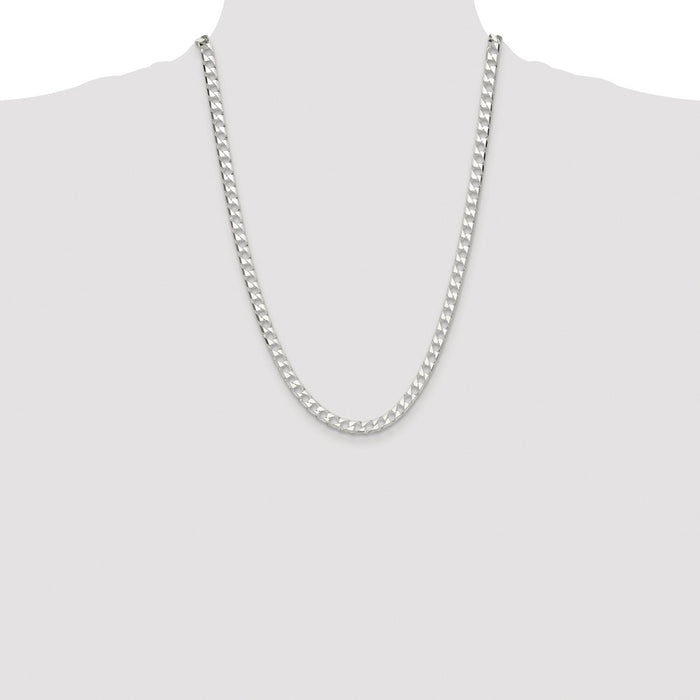 Exclusive Rhodium-Plated Sterling Silver 5.75mm Double Curb Chain - Stylish Value!-4