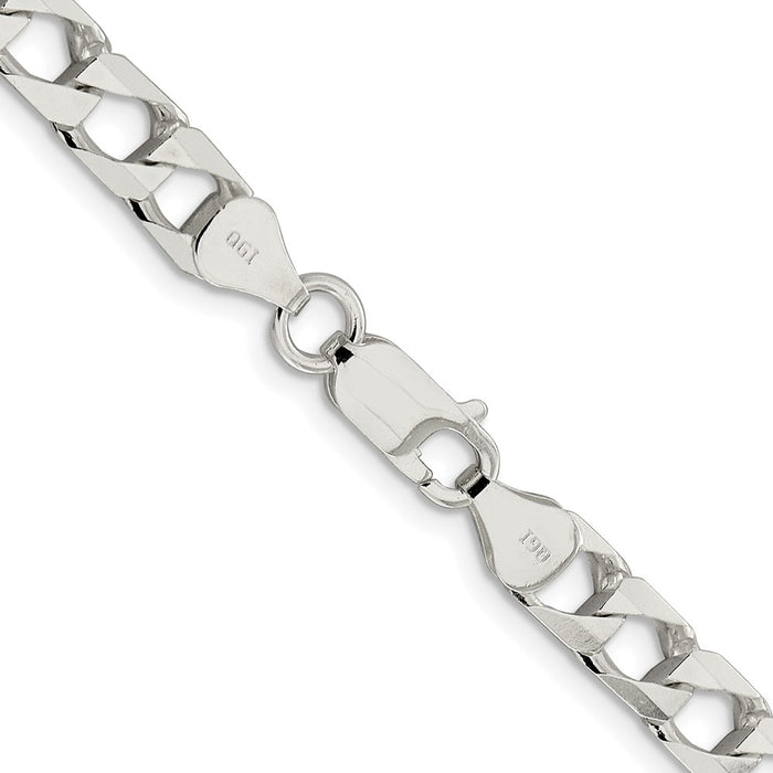 Exclusive Rhodium-Plated Sterling Silver 6.25mm Double Curb Chain - Stylish Value-3
