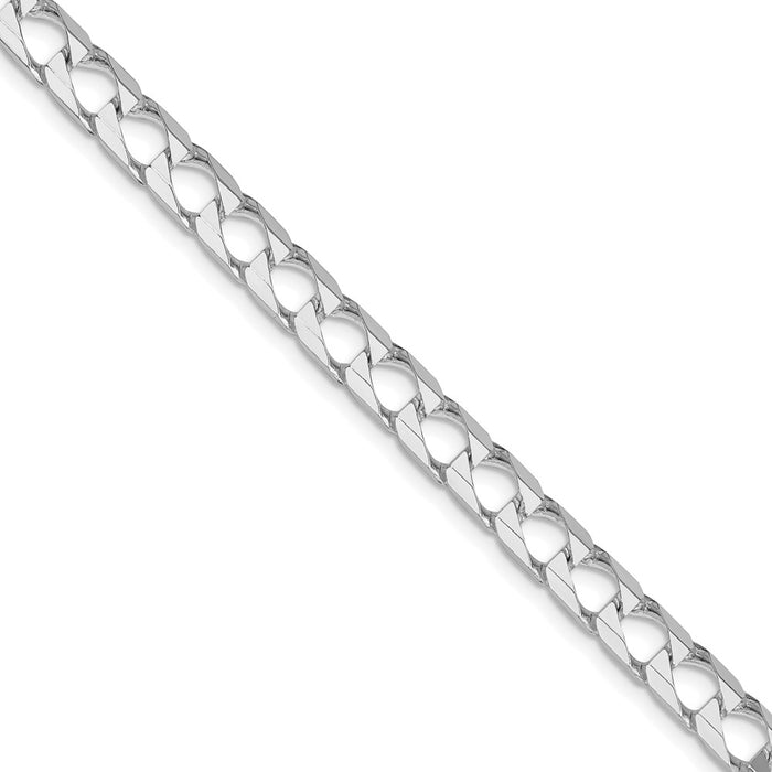 Exclusive Rhodium-Plated Sterling Silver 6.25mm Double Curb Chain - Stylish Value-1