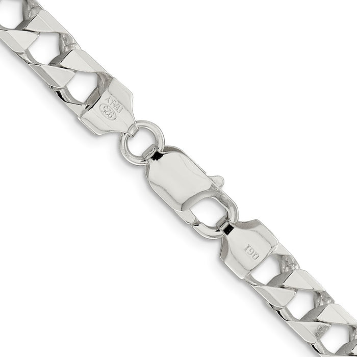 High-Quality Double Curb Square Chain 7.2mm in Sterling Silver - Stylish Value!-3