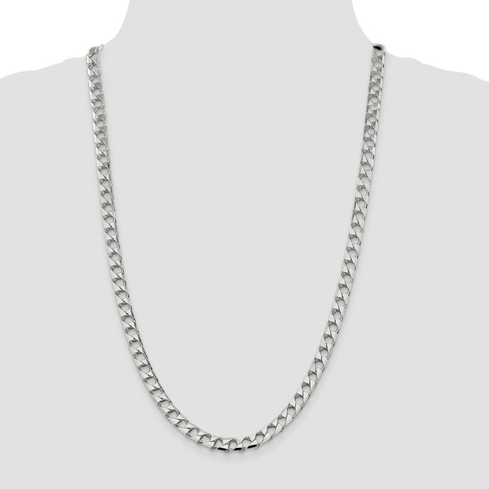 Buy Stylish 7.2mm Sterling Silver Double Curb Square Chain - Luxury Value-4