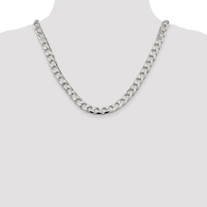 Buy Stylish Sterling Silver 8.6mm Double Curb Square Chain - Affordable Luxury!-4