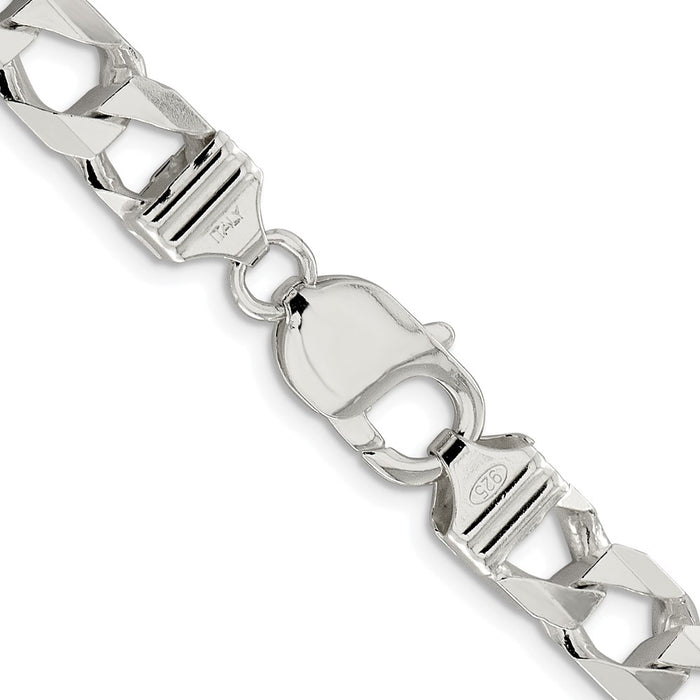 Exclusive 8.6mm Rhodium-Plated Sterling Silver Double Curb Chain - Luxury Value!-3