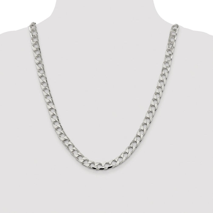 Buy Stylish Rhodium-Plated Sterling Silver 8.6mm Double Curb Chain-4