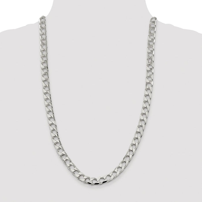 Order Stylish Rhodium-Plated Sterling Silver 8.6mm Double Curb Chain-4