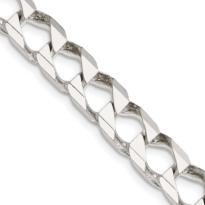 Exclusive 8.6mm Sterling Silver Double Curb Square Chain - Affordable Luxury-1
