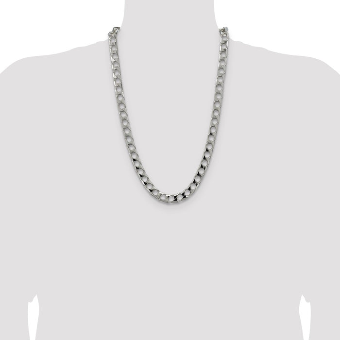 Buy 10.3mm Sterling Silver Double Curb Chain - Stylish and Affordable Jewelry!-4