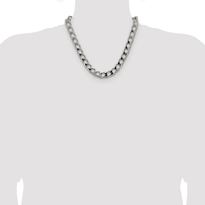 Exclusive Rhodium-Plated Sterling Silver 10.3mm Double Chain Necklace - Stylish Value!-4