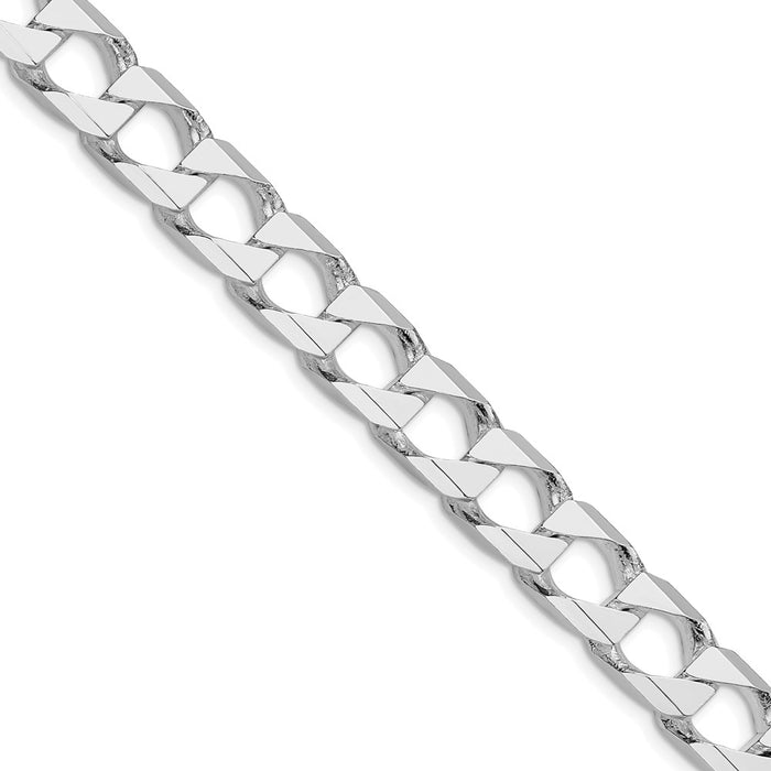 High-Quality Rhodium-Plated Sterling Silver 10.3mm Double Curb Chain - Stylish Value-1