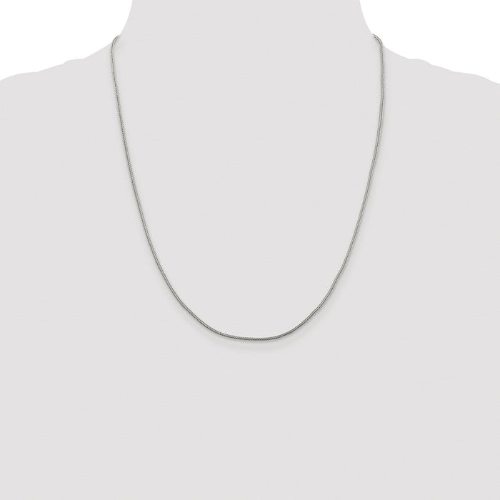 Buy Stylish 1.25mm Rhodium-Plated Sterling Silver Franco Chain - Luxury Look-4