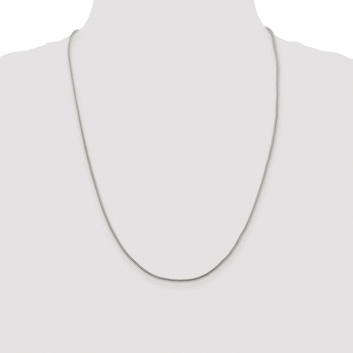 High-Quality Rhodium-Plated 1.25mm Diamond-Cut Round Franco Chain - Stylish Value!-4