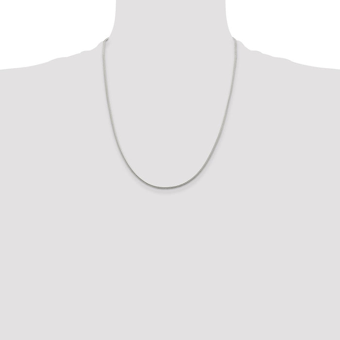 Buy Stylish 1.45mm Diamond-Cut Round Franco Chain in Sterling Silver - 4" Ext-4