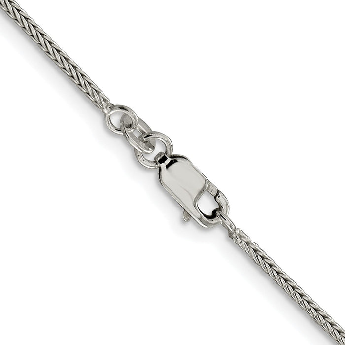 Buy Stylish Rhodium-Plated Sterling Silver 1.45mm Franco Chain - Luxury Value-3