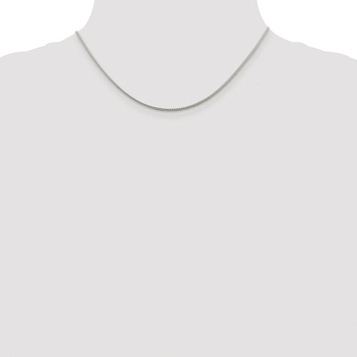 Buy Stylish Rhodium-Plated Sterling Silver 1.45mm Franco Chain - Luxury Value-4