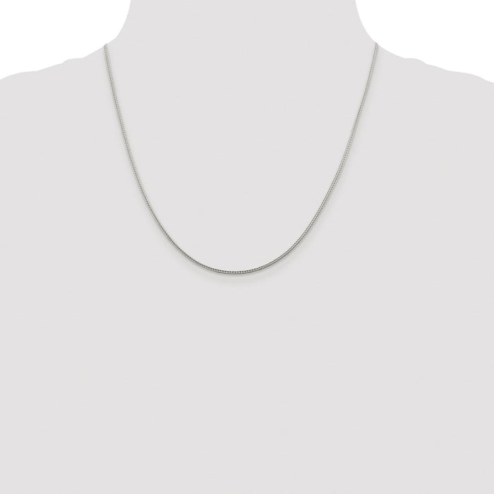 Buy Affordable Rhodium-Plated Sterling Silver 1.45mm Diamond-Cut Franco Chain-4